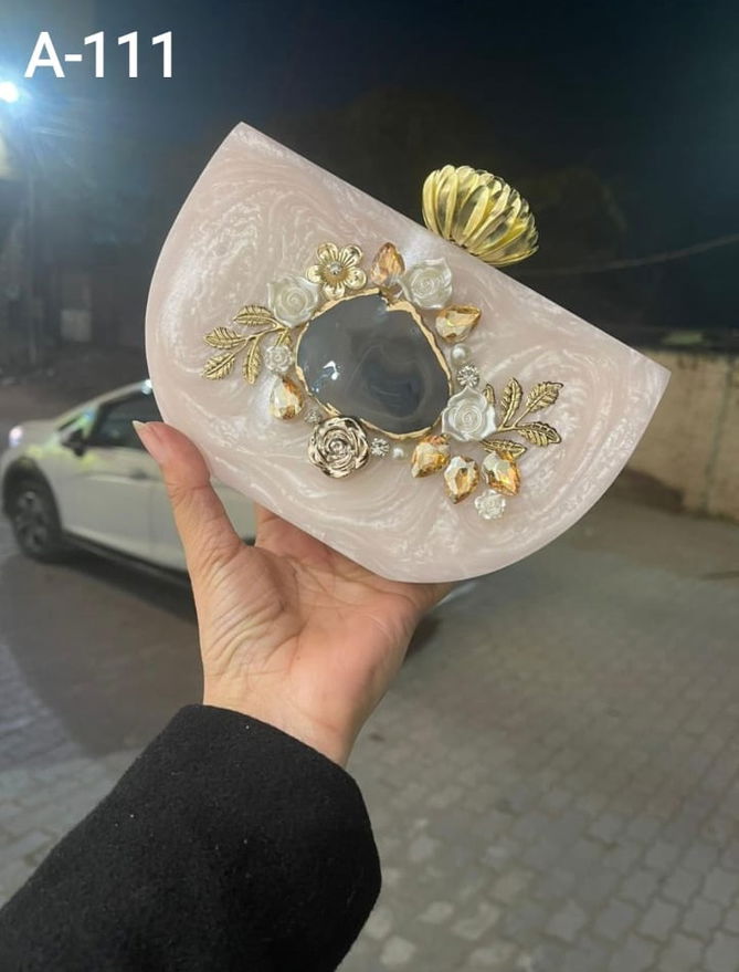 Bombay Style Designer Oval Box Marbel Clutches Wholesale Price In Surat
